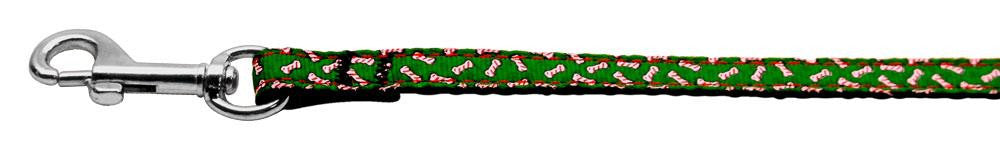 Candy Cane Bones Nylon and Ribbon Collars . 3-8'' wide x 4' Leash