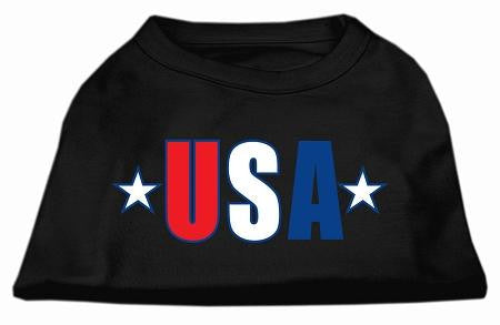 USA Star Screen Print Shirt Black Med (12)