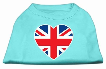 British Flag Heart Screen Print Shirt Aqua Med (12)