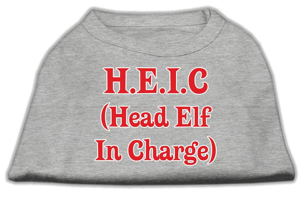 Head Elf In Charge Screen Print Shirt Grey Lg (14)