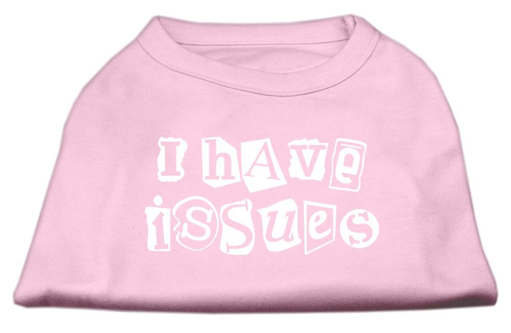 I Have Issues Screen Printed Dog Shirt Light Pink XS (8)