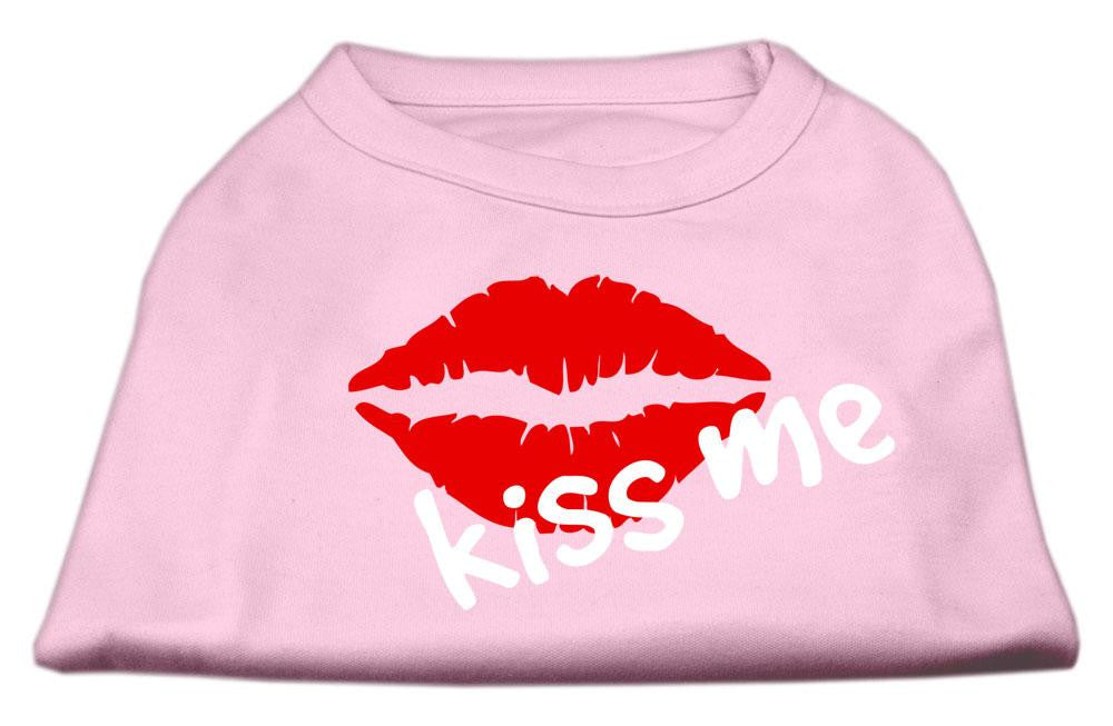 Kiss Me Screen Print Shirt Light Pink XXXL (20)