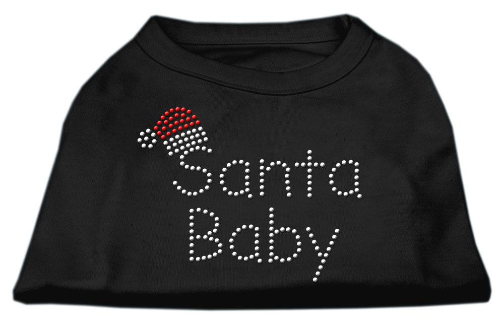 Santa Baby Rhinestone Shirts Black L (14)
