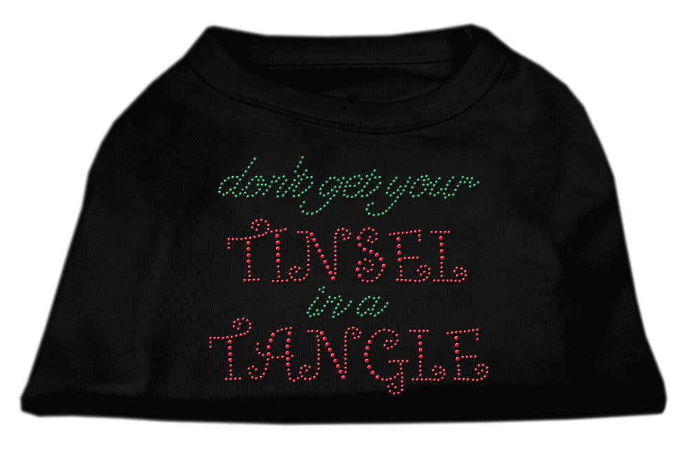 Tinsel in a Tangle Rhinestone Dog Shirt Black Lg (14)