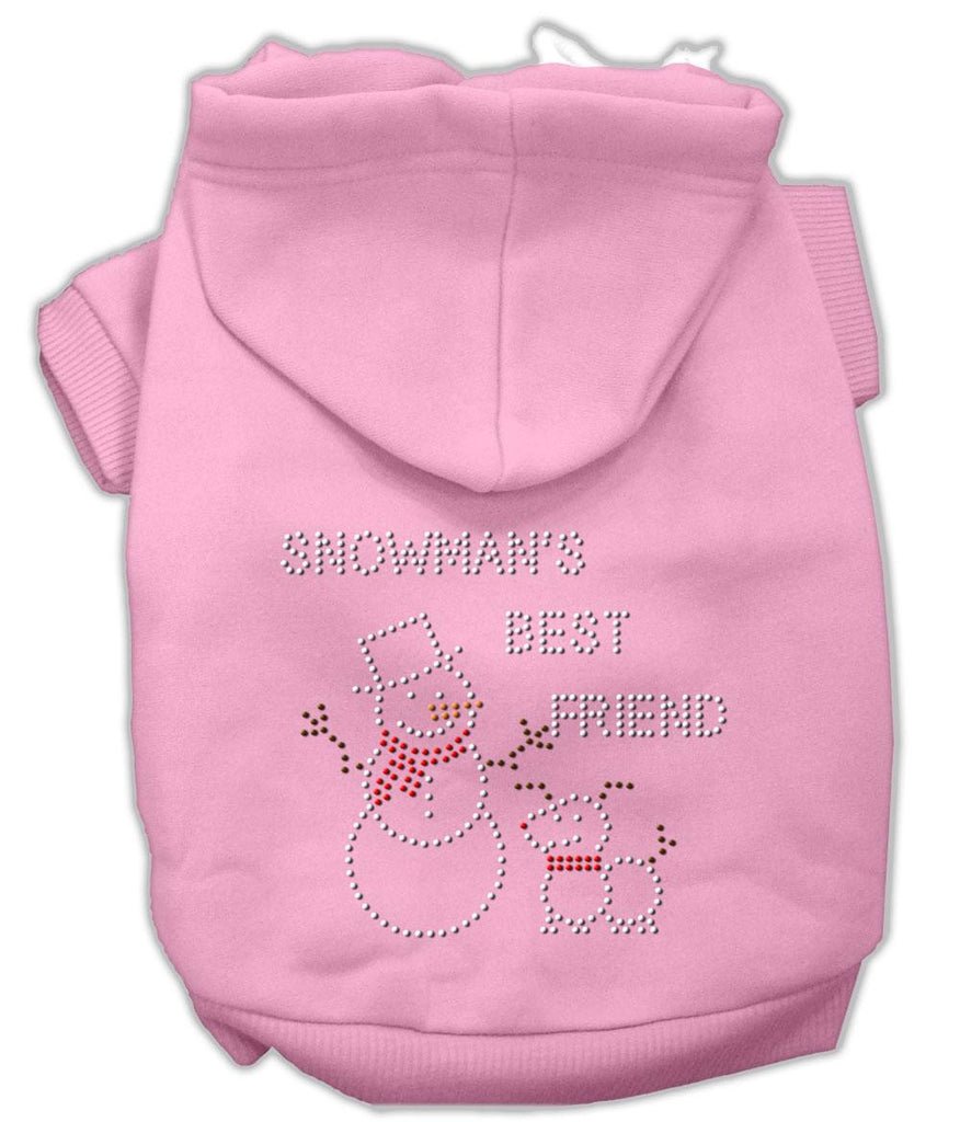 Snowman's Best Friend Rhinestone Hoodie Pink XXL (18)