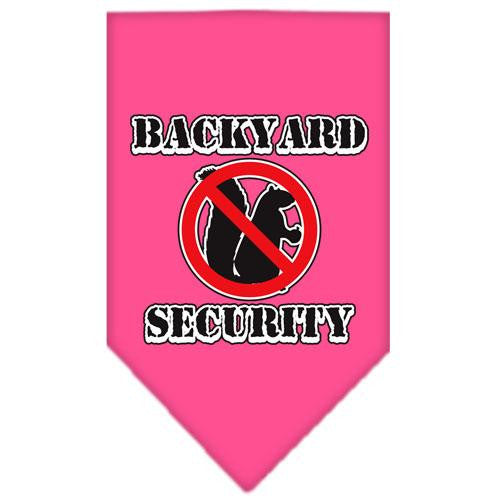 Backyard Security Screen Print Bandana Bright Pink Large