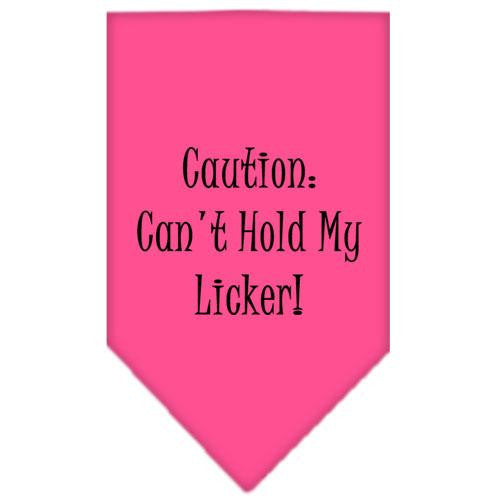 Can't Hold My Licker  Screen Print Bandana Bright Pink Large
