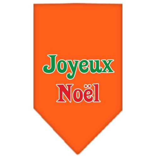 Joyeux Noel Screen Print Bandana Orange Large