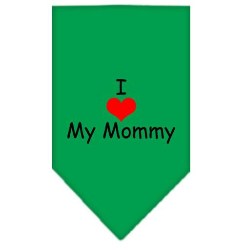 I Heart My Mommy Screen Print Bandana Emerald Green Small