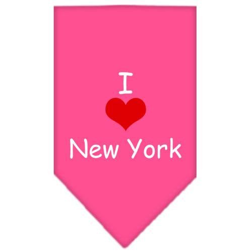 I Heart New York  Screen Print Bandana Bright Pink Small