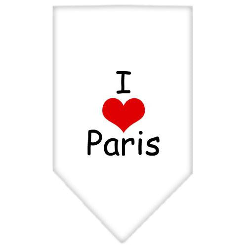 I Heart Paris Screen Print Bandana White Small
