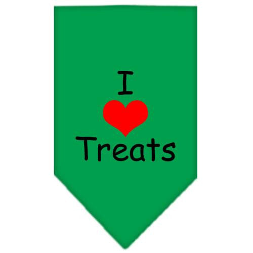 I Heart Treats Screen Print Bandana Emerald Green Small