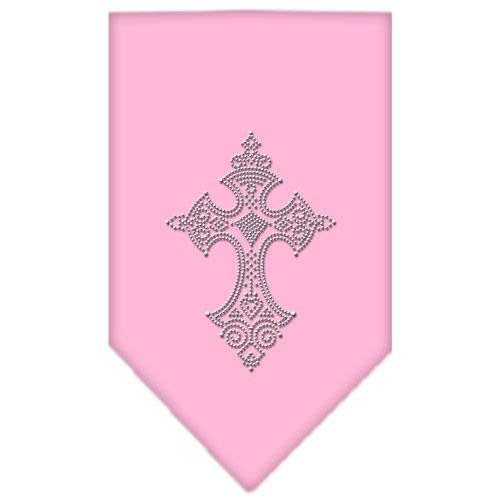 Cross Rhinestone Bandana Light Pink Large