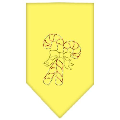 Candy Canes Rhinestone Bandana Yellow Large