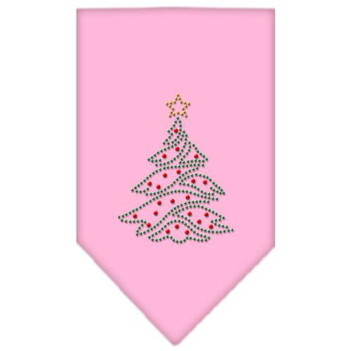 Christmas Tree Rhinestone Bandana Light Pink Small