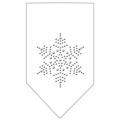 Snowflake Rhinestone Bandana White Small