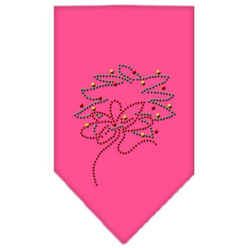 Wreath Rhinestone Bandana Bright Pink Large