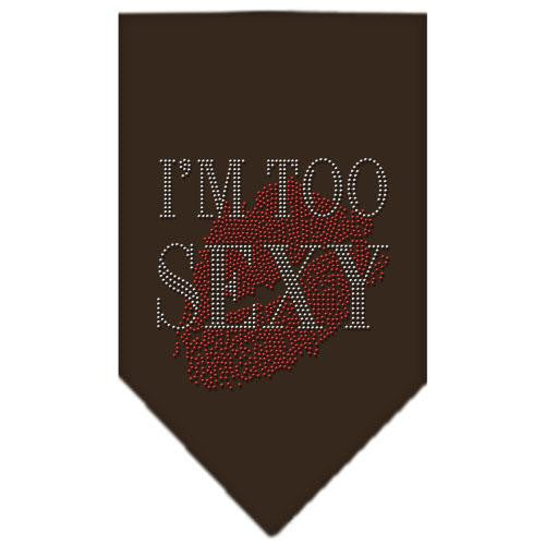 I'm Too Sexy Rhinestone Bandana Cocoa Small