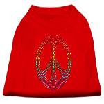 Rhinestone Rainbow Peace Sign Shirts Red XL (16)