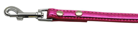 3-8" (10mm) Metallic Two Tier Collar Pink 3-4" Leash