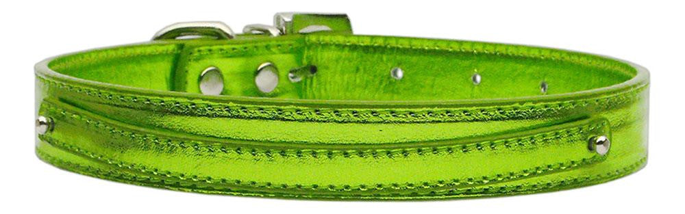 3-8" (10mm) Metallic Two Tier Collar Lime Green Small