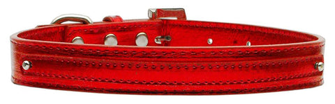 3-8" (10mm) Metallic Two Tier Collar Red Small