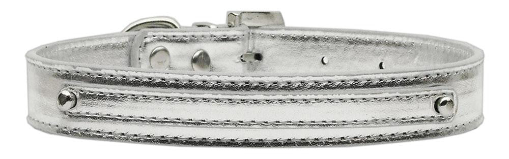 3-8" (10mm) Metallic Two Tier Collar Silver Small