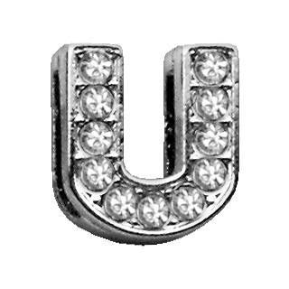 3-8" Clear Bling Letter Sliding Charms U .