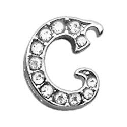 3-8" Clear Script Letter Sliding Charms C .