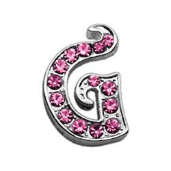 3-8" Pink Script Letter Sliding Charms G .