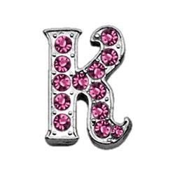 3-8" Pink Script Letter Sliding Charms K .