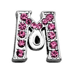 3-8" Pink Script Letter Sliding Charms M .