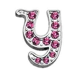 3-8" Pink Script Letter Sliding Charms Y .