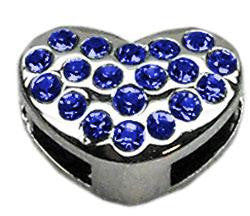 3-8" Slider Puffy Heart Charm Blue