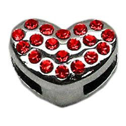 3-8" Slider Puffy Heart Charm Red