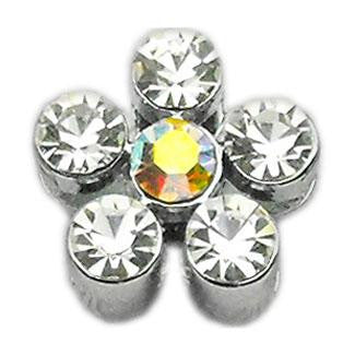 3-8" Slider Flower Charm Clear 3-8