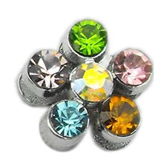 3-8" Slider Flower Charm Multi-Color 3-8