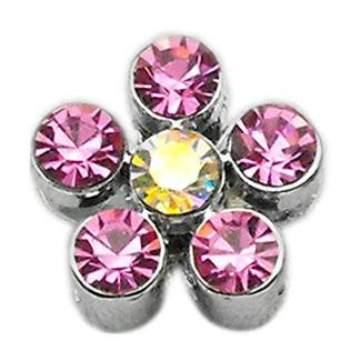 3-8" Slider Flower Charm Pink 3-8