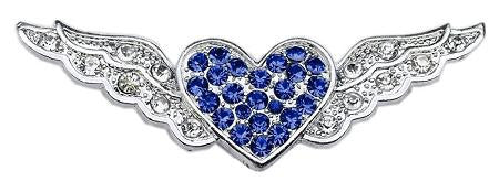 3-8" Slider Aviator Charm Blue Heart 3-8"