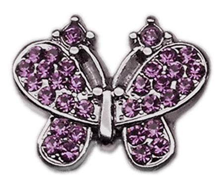 3-8" Slider Butterfly Charm Purple 3-8"