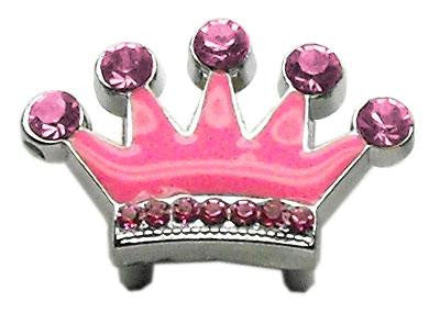 3-8" Slider Enamel Crown Charm Pink 3-8"