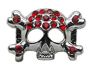 3-8" Skull Slider Charm Red 3-8'' (10mm)