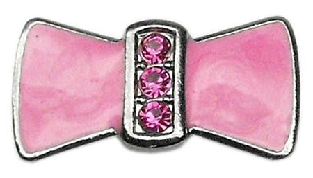 3-8" Enamel Bow Charm Pink 3-8" (10mm)