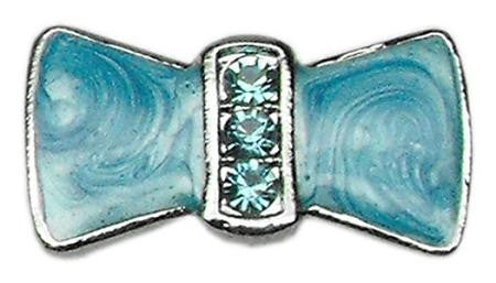 3-8" Enamel Bow Charm Turquoise 3-8" (10mm)