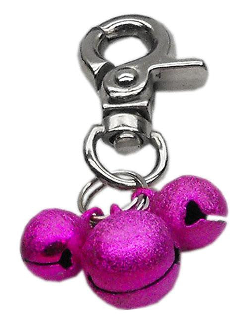 Lobster Claw Bell Charm Bright Pink .