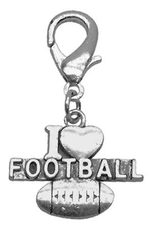 Chrome Lobster Claw Charm I Heart Football