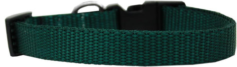 Plain Nylon Dog Collar SM Green