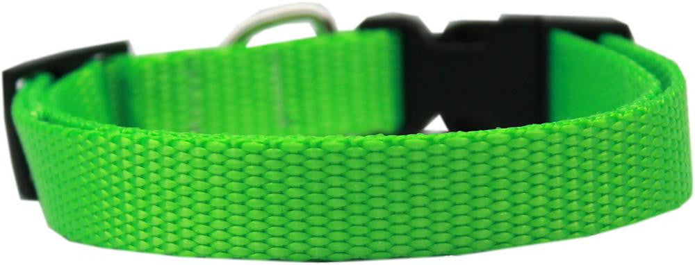 Plain Nylon Dog Collar MD Hot Lime Green