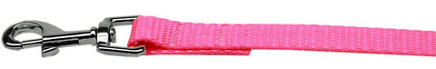 Plain Nylon Pet Leash 1in by 4ft Hot Pink