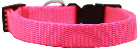 Plain Nylon Dog Collar XS Hot Pink